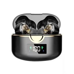 Trådlösa Bluetooth 5.0 Hörlurar med dubbla dynamiska högtalare Black