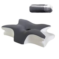 Sommerfugl Memory Foam Pute 60x40x13cm - Ergonomisk Cervikal Støtte for Dyp Søvn DarkGrey