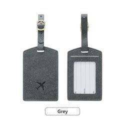 PU Bagasjelapp Navnekort ID-etikett for Reisevesker - Beskytt Bagasjen Din med Stil Grey