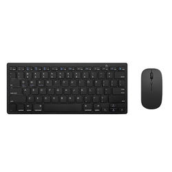 Trådløst Bluetooth tastatur og mus sæt - Kompatibelt med tablets, smartphones og computere Black