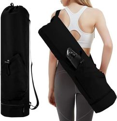 Multifunktionel yogamåtte taske med flaskelomme og våd taske