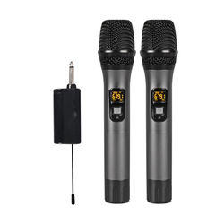 2 st trådlösa mikrofoner Bluetooth Reverb med Android-portkabel Black