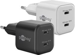 USB-C™ PD GaN dobbel hurtiglader Nano (35 W) svart