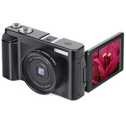 Digitalkamera med 24 MP, HD 1080p og 16x Zoom Sort
