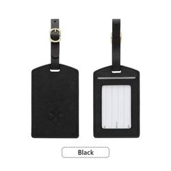 PU Bagasjelapp Navnekort ID-etikett for Reisevesker - Beskytt Bagasjen Din med Stil Black