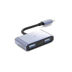 T-C til dobbel USB 2.0 + ladeadapterkabel