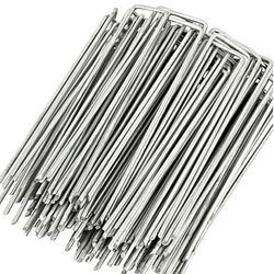100 stk U-formede forankringspinde til haven Silver 10 cm