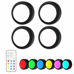 LED spotlights 4-pack med 13 färger, dimmer och fjärrkontroll