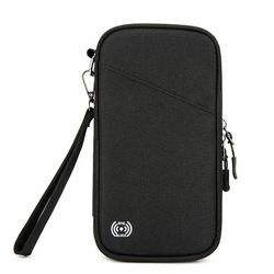 RFID-blokkerende reisepasslommebok og dokumentarrangør Black