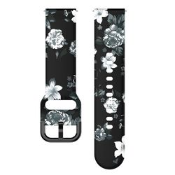 Silikone urrem til Samsung Galaxy Watch Gray flowers on black background 20 mm