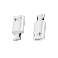 Lightning hun til Type-C han aluminiumslegering hovedtelefonadapter - Lyd, opkald og HiFi-lydkvalitet White