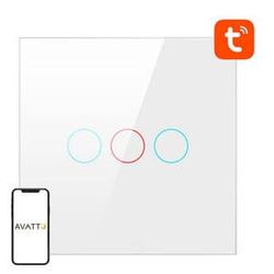 Smart Light Switch WiFi Avatto TS02-EU-W3 3-vejs TUYA (hvid)