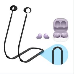 Kompatibelt med Samsung Galaxy Buds 2 Bluetooth øretelefoner silikon anti-tap snor med nakkestropp i flere farger Black