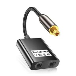 0,25 m Audio Fiber Optisk Splitter - Dobbelt Output Toslink Adapter - Kompatibel med Samsung, Sony, Xbox