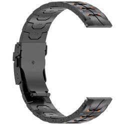 Titanbånd i titanstål kompatibel med Huawei GT6 Pro og Huawei Watch 4Pro, 22mm klokkelenke med foldespenne, lengde 19.5cm, bredde 2.2cm, flere farger Black
