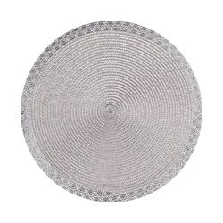 Sett med 8 spisebrikker, PVC-spisebrikker til spisebordet Silver