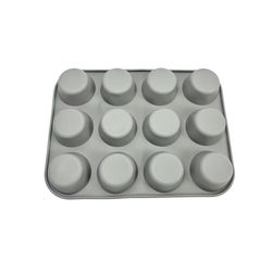 Silikonkakeform - 12 kopper muffinsform Grey