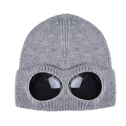 Strikket hue med beskyttelsesbriller Grey