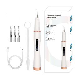 Tannsteinfjerner med ultralyd og 4 rensehoder White