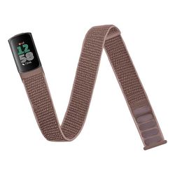 Kompatibelt med Fitbit Charge 5/6 Nylon Armbånd med Borrelås, Svette- og Vannavvisende, Komfortabel Passform, Rosa Pink