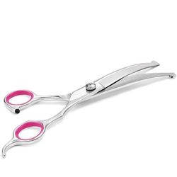 Hundesaks bøyd 19 cm Sølv/Rosa