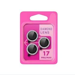 Bling Diamond Kameralinsebeskytter kompatibel med iPhone 17 Pro/17 Pro Max - Sølv Rhinestone Herdet Glass Linse Deksel