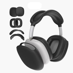 Beskyttende 4-delt silikone etui sæt til AirPods Max hovedtelefoner Black