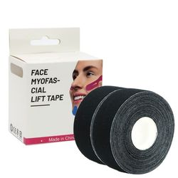 Ansiktsløftingstape i hudtone - 2,5 cm x 5 m (komfortpassform) - Pakke med 2 Black Model 1