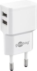 USB-A dubbel laddare (12 W) vit