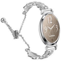 Hjerte Diamant Armbånd Kompatibelt med Garmin Lily 2 - Stilfuld Halv Armring i Zinklegering Silver