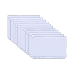Plastlommer for A6-permer med 6 ringer, 12 stk. Transparent