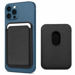 Magnetisk kortholder til iPhone 12/13-serie, sort kunstskinn