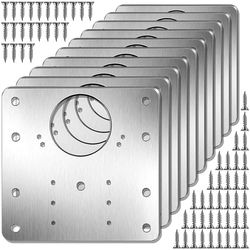 Reparasjonsplate for møbelhengsler 9x9 cm rustfritt stål 10-pakning Silver D971