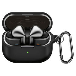 Beskyttende silikonetui til Samsung Galaxy Buds3/Buds3 Pro med karabinkrok Black