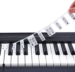 Aftagelige klaver- og keyboardetiketter 88 tangenter White