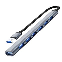 Hub med 7 utganger, USB3.0 til USB2.0/3.0 USB SilverGrey