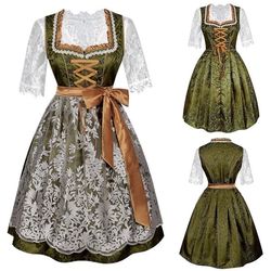Grøn Ølfestival Dirndl Kjole - Traditionel Bayersk Oktoberfest Kostume XL