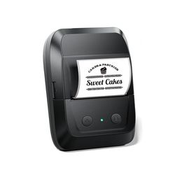 Bärbar Bluetooth-termisk etikettprinter kompatibel med Print Master och Labelife — 203dpi, Type-C uppladdningsbar, stöd för 20-50mm etiketter, flersystemskompatibel Black