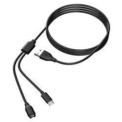 Llader for USB-C mobiltelefon og sportsklokke Black Garmin Fenix, Forerunner, Vivoactive etc. 1.2 m