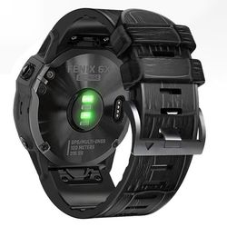 Silikon klokkerem til Garmin Fenix 8/7X/6X/5X Black 22 mm