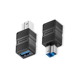 USB 3.0 B Hann til A Hunn Adapter - Koble til Skrivere, Harddisker og Mer (2-pakning)