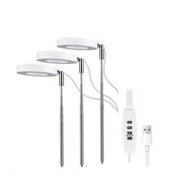 Justerbar 3-huvud LED Växtlampa, 15W Vitt & Varmt Ljus, 3,5-tums, för Optimal Växttillväxt