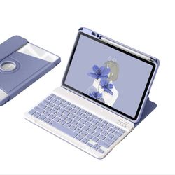 360° Roterende Stativ Bluetooth Tastatur + Beskyttelsesdeksel for iPad 10.2 (2021/2020/2019) - Lilla