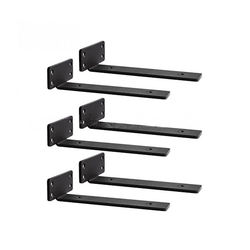 Kraftige usynlige hyllebraketter (sett med 6) - Støttebrakett for flytende stålhylle 6-inch
