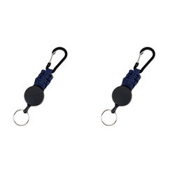 Uttrekkbar nøkkelring med belteklips, 2-pakning NavyBlue