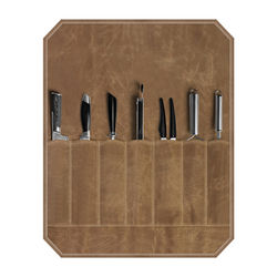 Knivrulletaske i lærred - Knivopbevaring Khaki