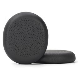 2 st Svarta Perforerade Ersättningskuddar i Proteinläder Kompatibla med Logitech H800 Trådlöst Headset