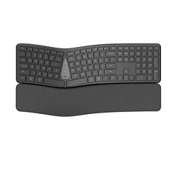 Ergonomisk Tastatur Bluetooth 2.4G Trådløs Genopladelig - Støjsvage Taster med Håndledsstøtte