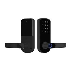 Smart Dörrlås Fingeravtryck Tuya - TTLock Bluetooth Biometrisk Nyckellös Ingång för Hem, Lägenhet, Hotell, Skola Black