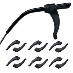 6 par ørekroker for briller Black